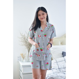 [45kg chọn mẫu] Bộ Pijama đùi vải Tole Thái loại 1 siêu mát vải đẹp.