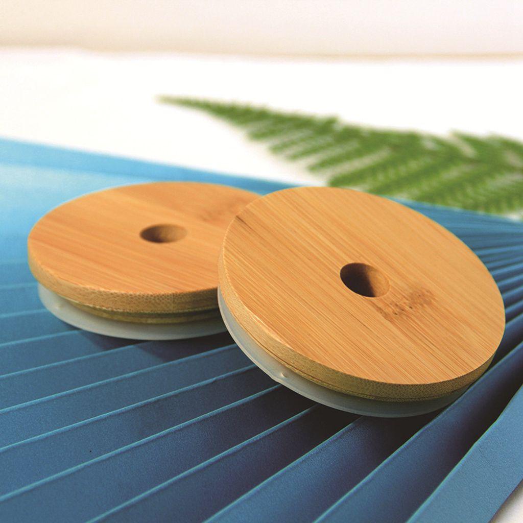 Set 1 / 4 Nắp Đậy Lọ Bằng Gỗ Tre Tự Nhiên Miệng Rộng