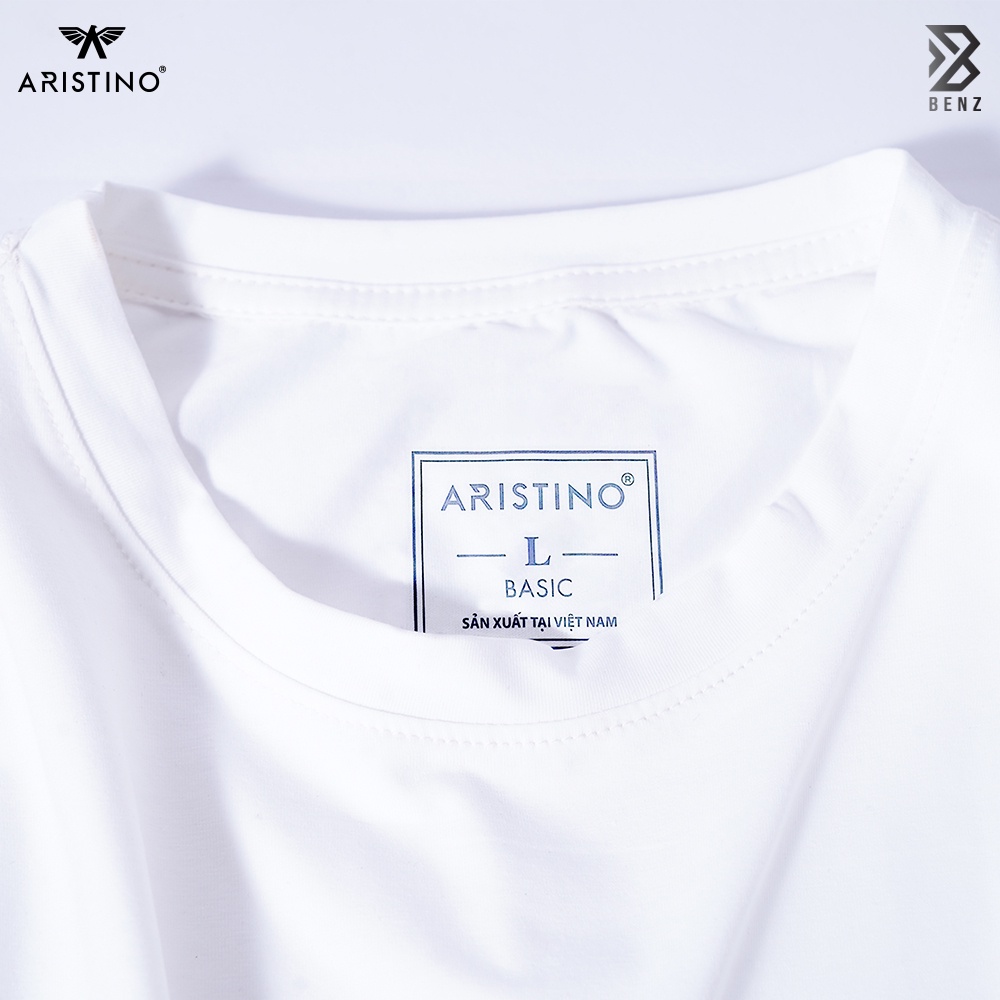 Áo thun nam trắng tay lỡ unisex cổ tròn form rộng cao cấp Aristino vải cotton thoáng mát Benzmen - AC22
