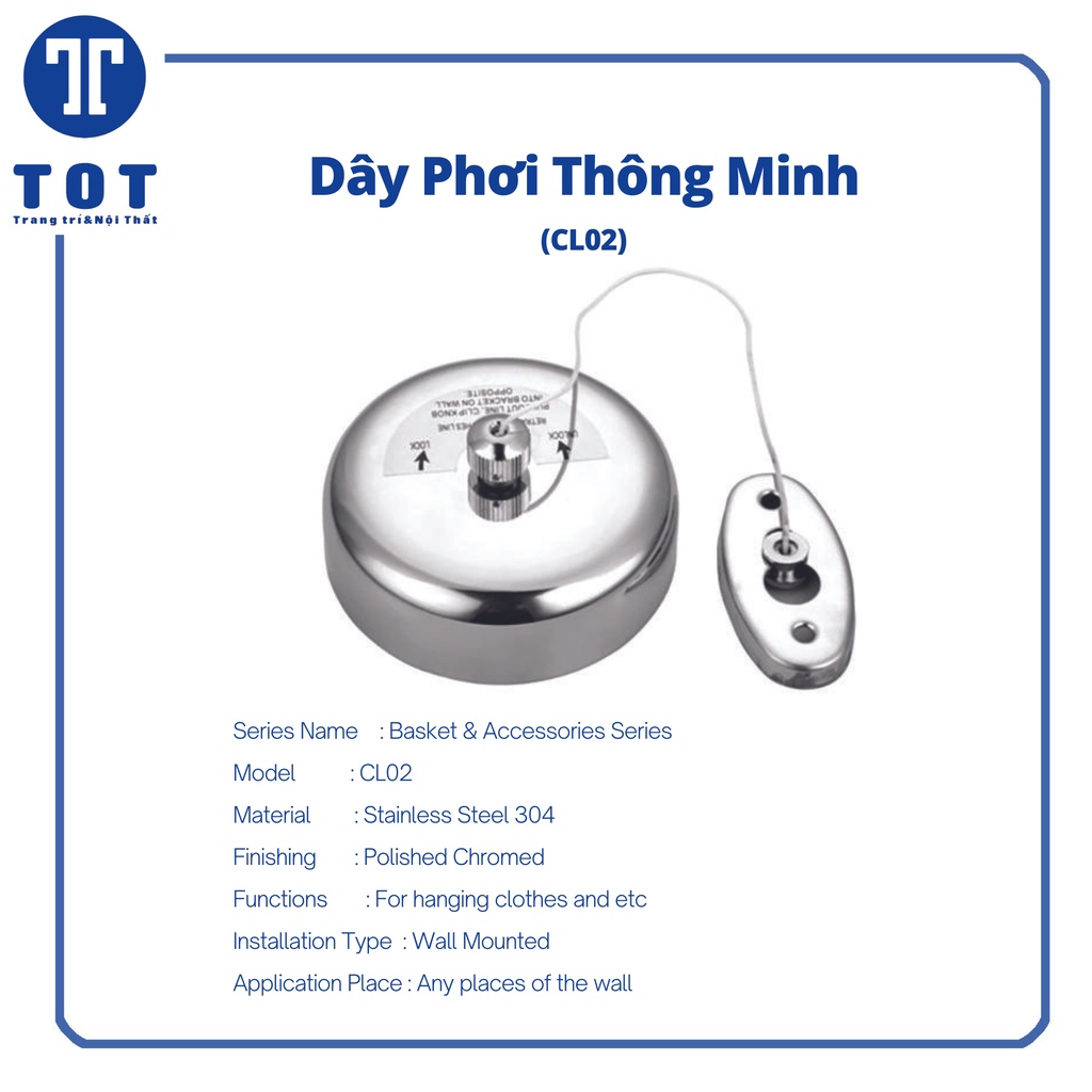 Dây Phơi Đồ Đa Năng Onimi CL02 Thiết Kế Tiện Lợi Cho Phòng Tắm