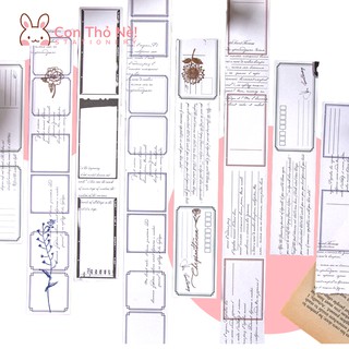 Set 6 Giấy note Vintage Trang trí sổ Bullet journal Phong cách Retro Khổ 35cm Con Thỏ Nè Stationery