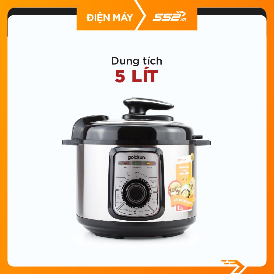 [Mã ELMALL10 giảm 10% đơn 500K] Nồi áp suất điện cơ Goldsun CD3601 (5L)-Hàng Chính Hãng