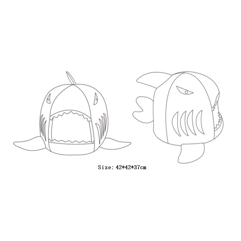 Nhà nhồi bông hình cá mập dễ thương dành cho thú cưng