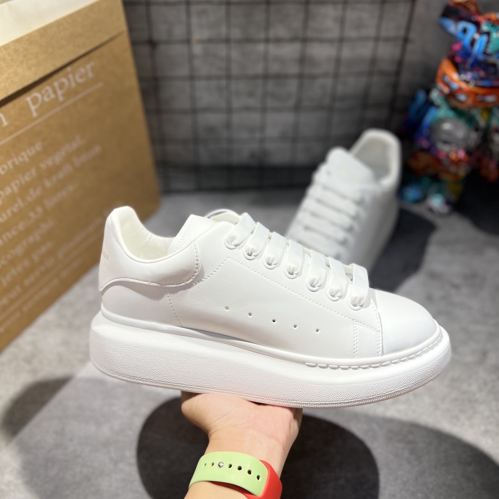 Giày alexander mcqueen nam, nữ gót TRẮNG bản chuẩn 11. Hộp cứng + túi xách+ giấy gói