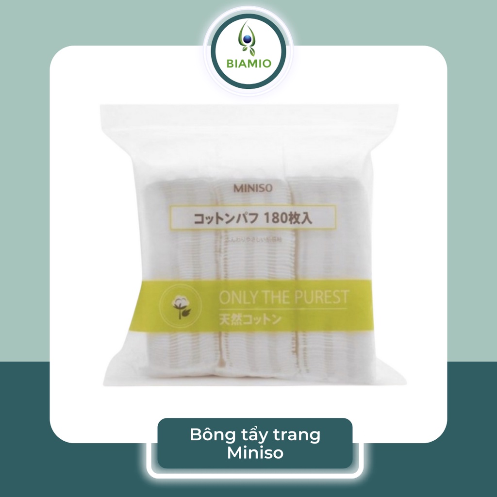 Bông tẩy trang 180 miếng Cotton Pad Miniso Nhật Bản 1000 miếng BTT03