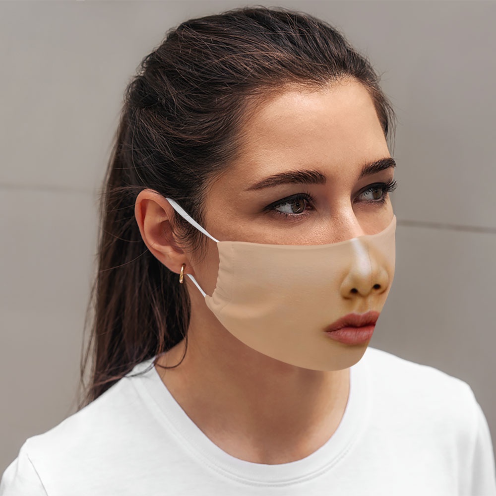 Khẩu trang khuôn mặt vui nhộn mặt 3d vải hot girl CARTWELL thời trang unisex chất liệu vải mềm phòng dịch bệnh dây đeo m