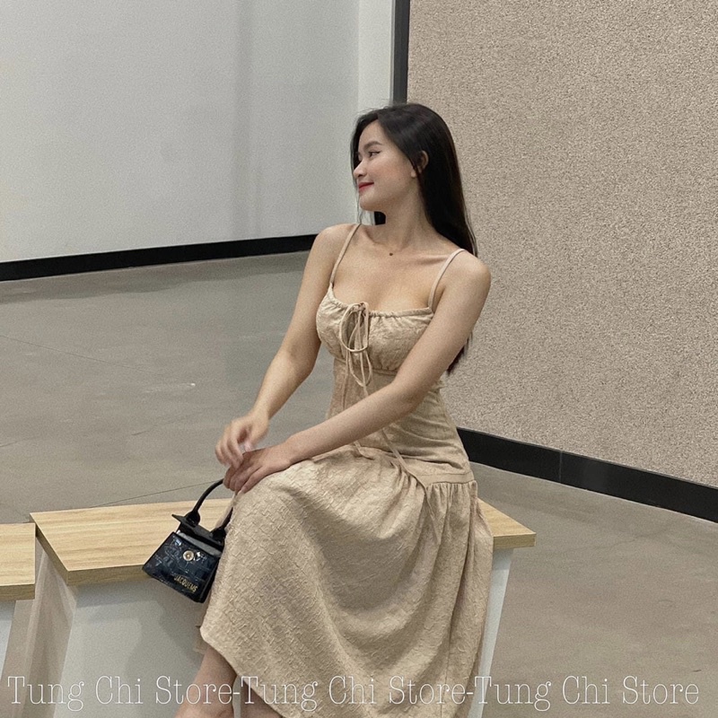 Đầm 2 dây dáng dài nudi cúp ngực bo eo xoè đuôi cá gợi cảm hàng loại 1 form dáng chuẩn tôn body