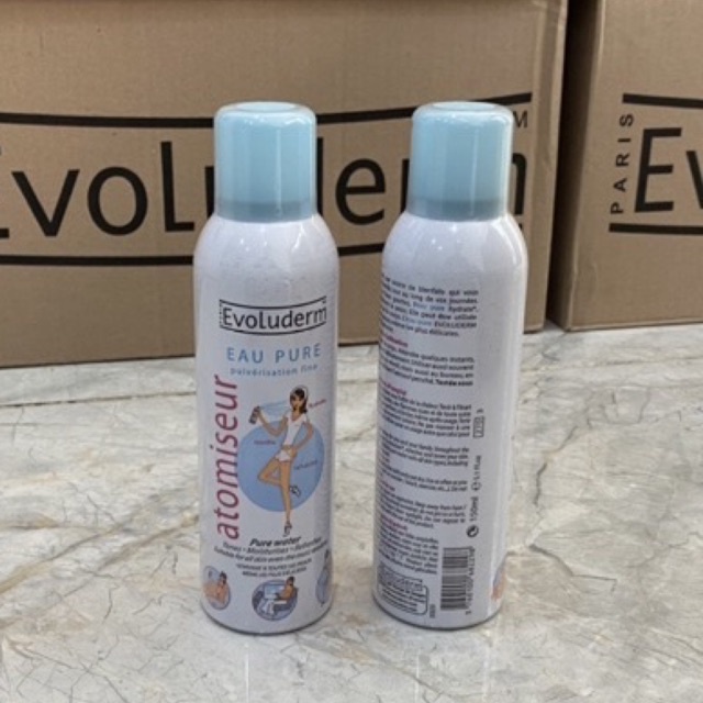 Xịt Khoáng Evoluderm Eau Pure 400ml và 150ml chính hãng Pháp