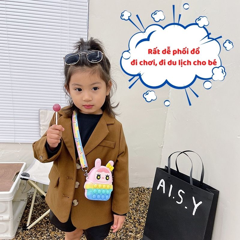 Pop It Bag Túi AIQ Store kiểu đồ chơi nhấn bóp bong bóng giảm căng thẳng, Túi Pop It Fancy mini siêu Cute cho bé