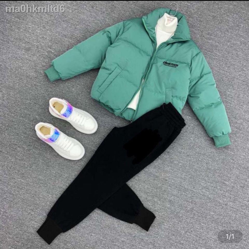 ☫۞♀Bộ đồ mùa đông nam sinh viên Phong cách Hàn Quốc Áo khoác cotton rộng rãi của giới vượt qua chân qu