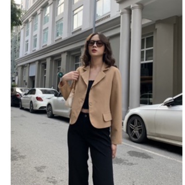 Áo blazer nữ 1 lớp dáng ngắn tay dài Huien Design thời trang công sở trẻ trung, áo vest nữ Hàn Quốc màu sắc | BigBuy360 - bigbuy360.vn