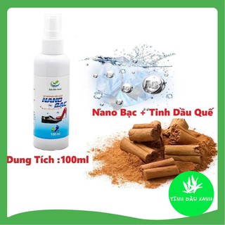 Xịt khử mùi hôi chân nano bạc hương quế lọ100 ml - tinh dầu xanh nguyên chất