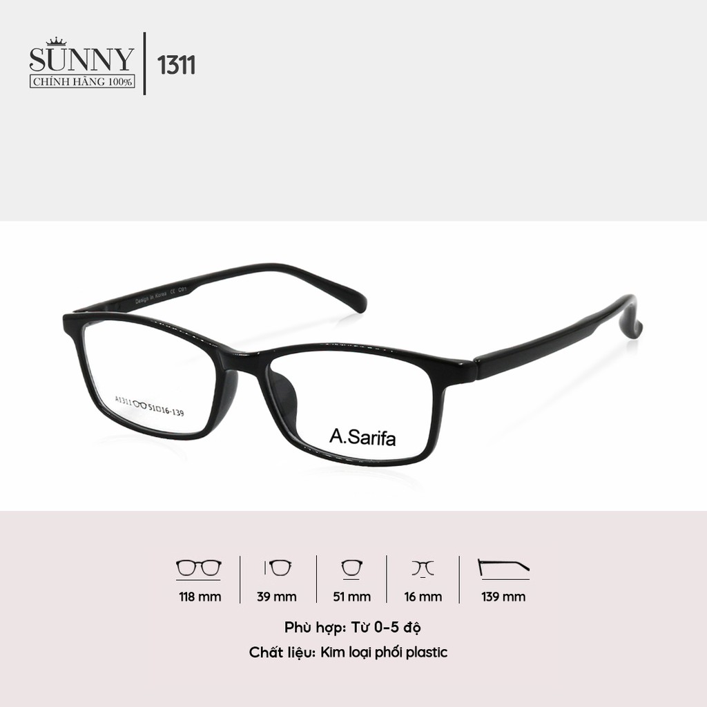 Gọng kính vuông nam nữ Accede Sarifa A1311 C01 chính hãng