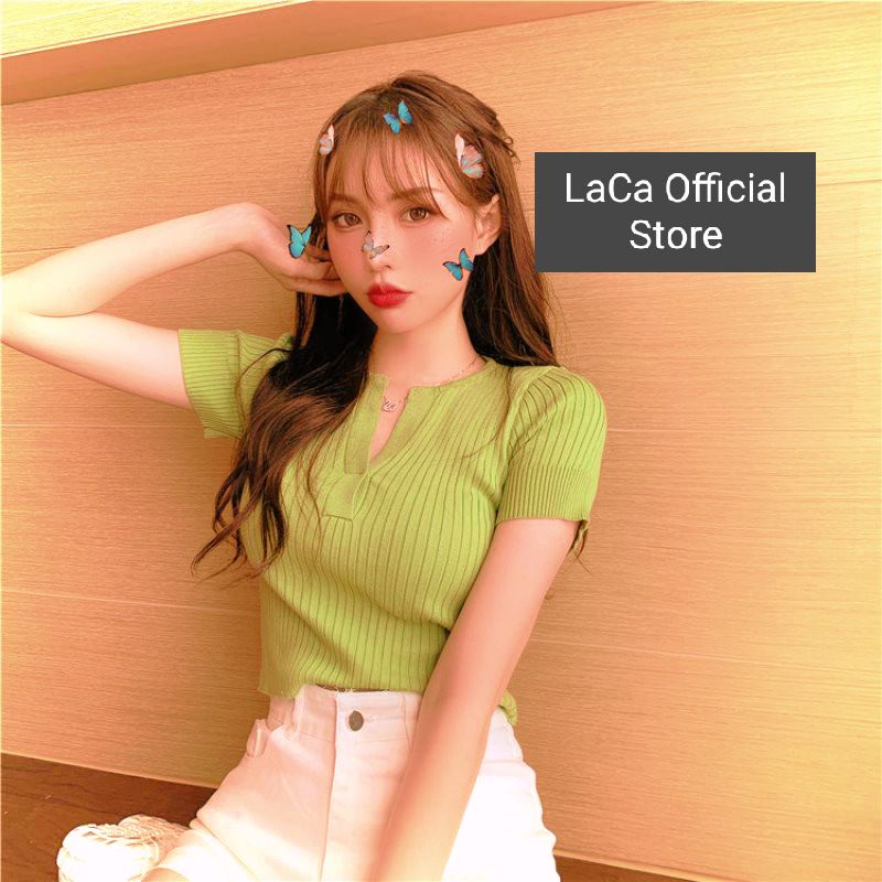 Áo Thun Croptop Ulzzang Ngắn Tay, Áo Croptop Cổ Kiểu Chữ V Chất Gân Đũa Xịn C5-1