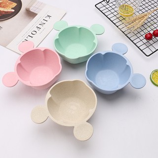 Bát ăn sợi tre có đế chống trượt hình chuột Mickey