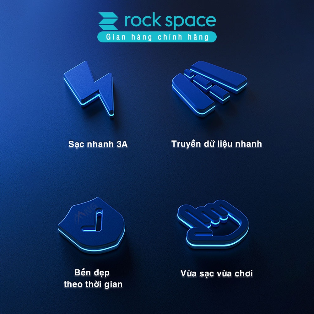 Dây cáp sạc nhanh Rockspace Z6 TypeC to TypeC, sạc nhanh chuẩn PD 3A, QC 3.0 - Hàng chính hãng bảo hành 12 tháng