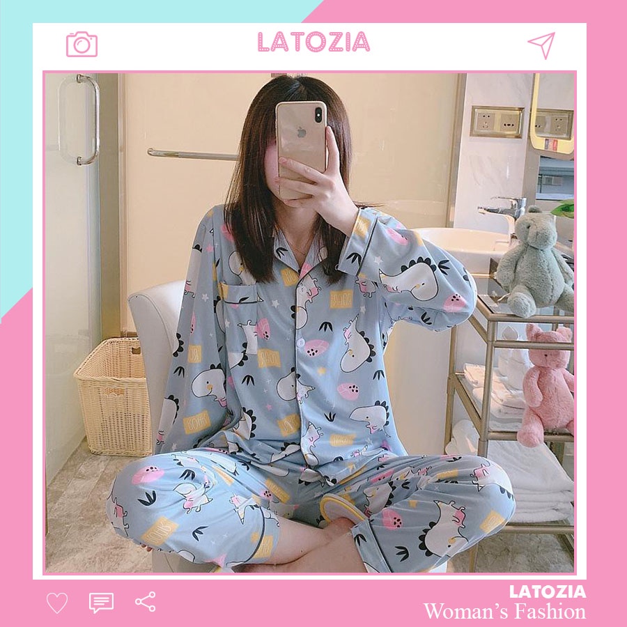Đồ Bộ Nữ Pijama Mặc Nhà Tay Dài Quần Dài Cao Cấp Chất Dày Ấm LATOZIA BĐN16
