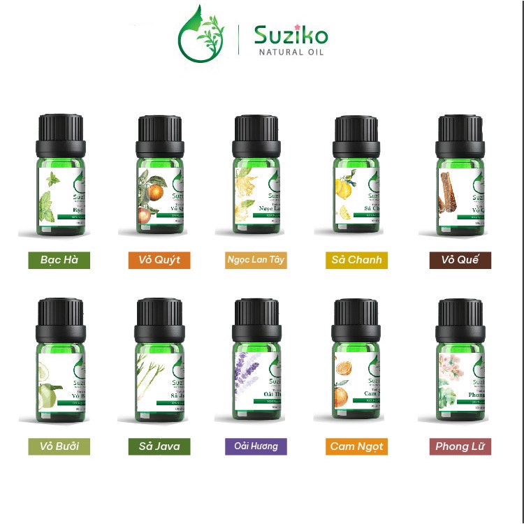 Tinh dầu thiên nhiên SUZIKO nguyên chất khử mùi không khí giúp bạn thư giãn loại 10ml