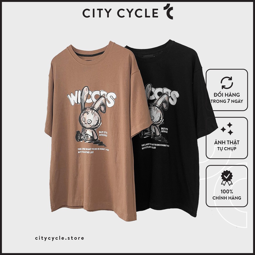 Áo thun nam nữ Rabbit City Cycle - Áo thun tay lỡ Unisex form rộng hàng Local Brand