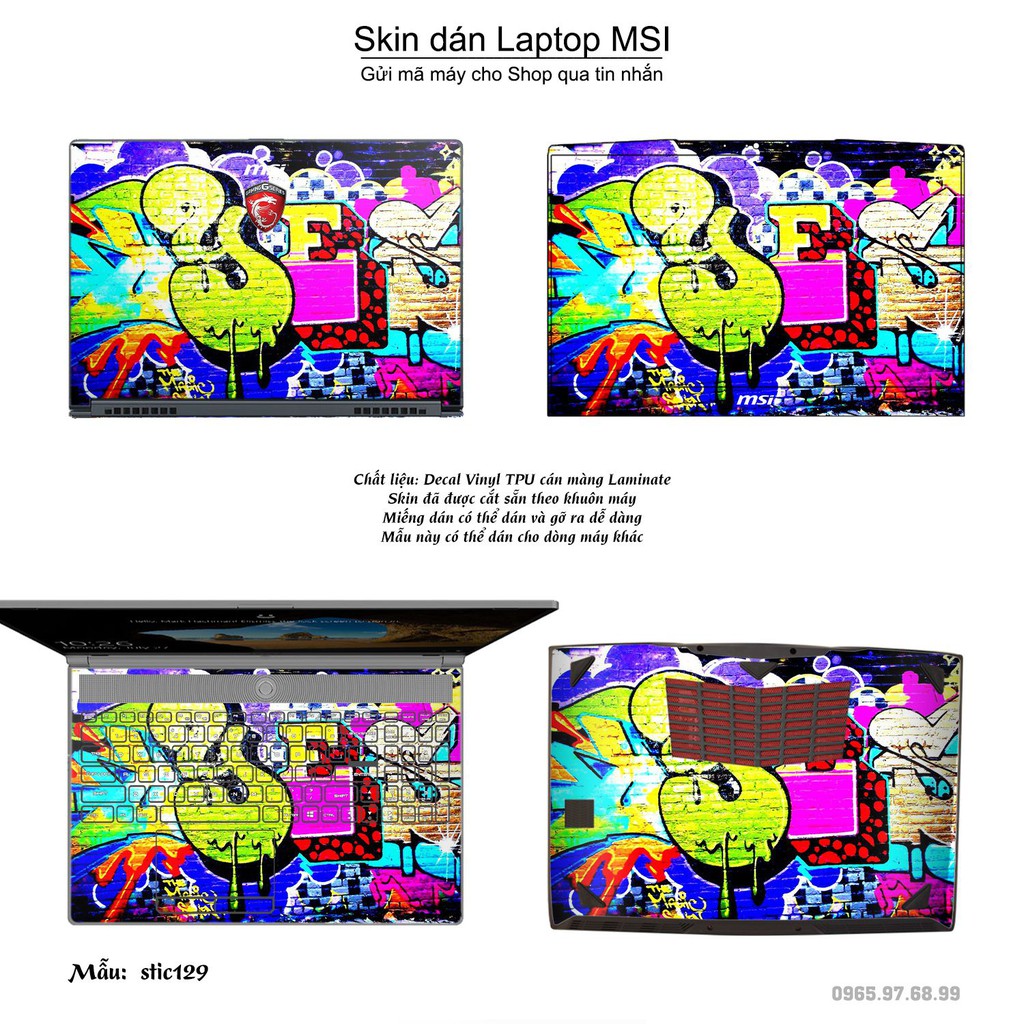 Skin dán Laptop MSI in hình Hoa văn sticker _nhiều mẫu 21 (inbox mã máy cho Shop)