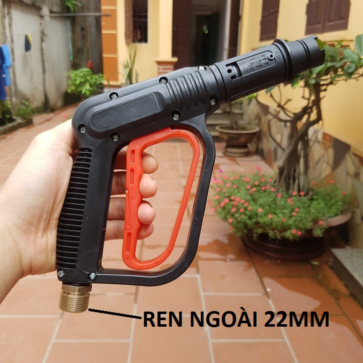 súng rửa xe - Súng phun xịt rửa xe áp lực ren ngoài phi 22mm siêu mạnh (cò đỏ)