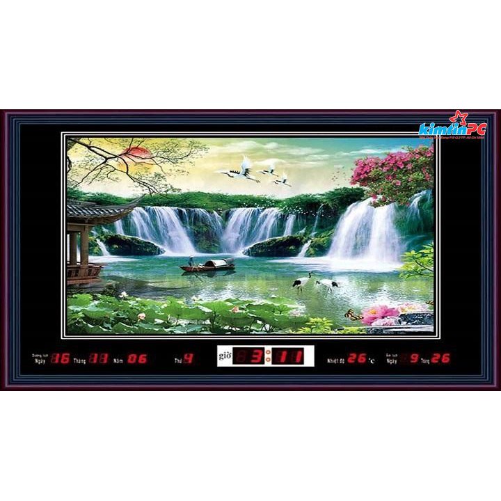 Lịch vạn niên - Tranh suối – 48x68cm – mã 1313