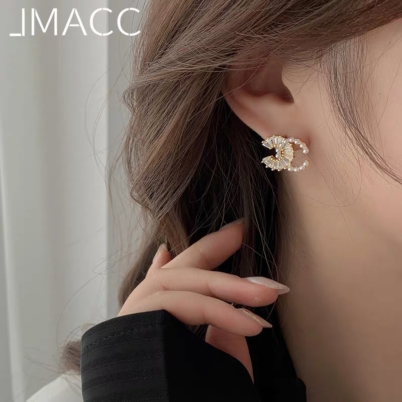 Bông tai xi mạ CD ngọc đá cô dâu -dự tiệc