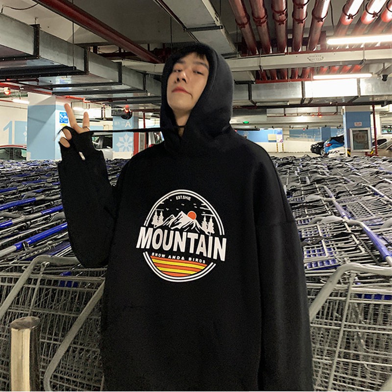 Áo hoodie nam nữ unisex cặp đôi local brand MOUNTAIN nỉ ngoại form rộng có mũ ulzzang hàn quốc cute zip chống nắng