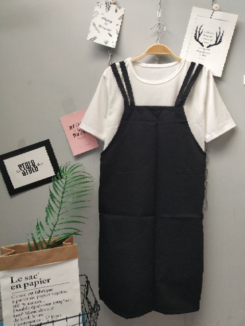 Đầm Yếm KaKi 2 Dây Có Túi ( Kèm Ảnh Thật Tự Chụp ) | BigBuy360 - bigbuy360.vn