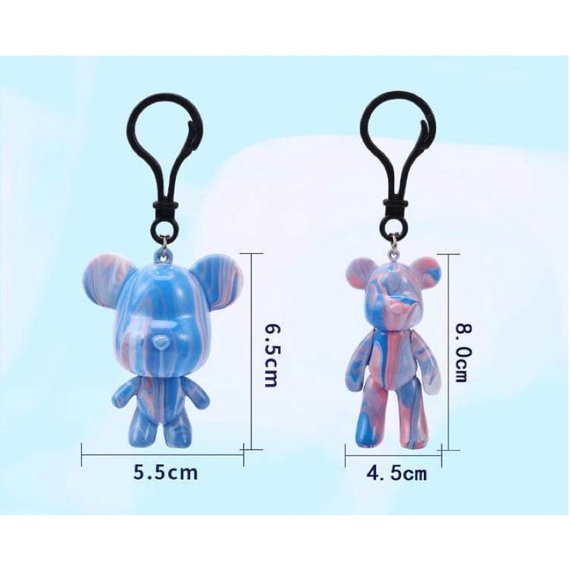 Set móc gấu tự đổ sơn Bearbrick màu Acrylic nhiều màu, thỏa sức sáng tạo