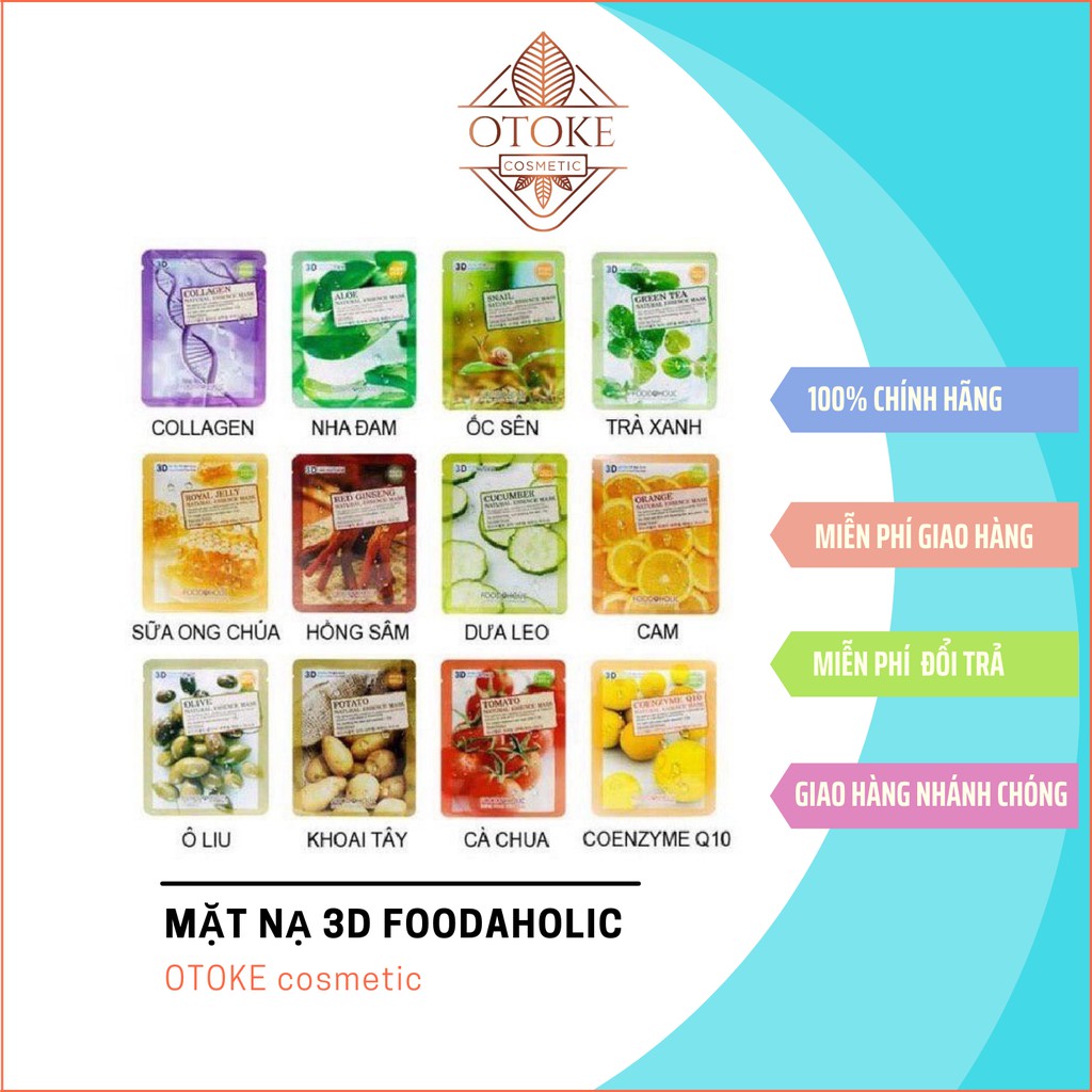 MẶT NẠ DƯỠNG DA 3D FOODAHOLIC NATURAL ESSENCE MASK