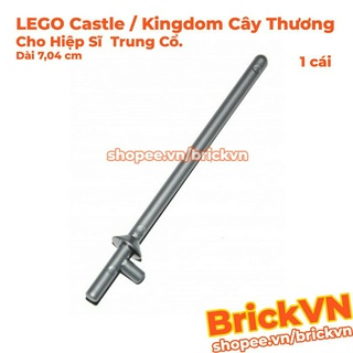 [1 Cái] LEGO Castle / Kingdom: Cây Thương Hiệp Sĩ Trung Cổ Dài 7,04 cm, Màu Bạc Nhạt ID 4611884 3849