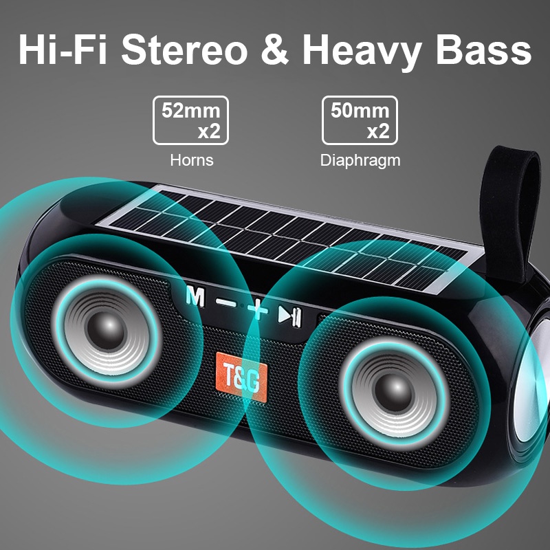 Loa Bluetooth không dây sạc bằng năng lượng mặt trời chống thấm nước tiện lợi