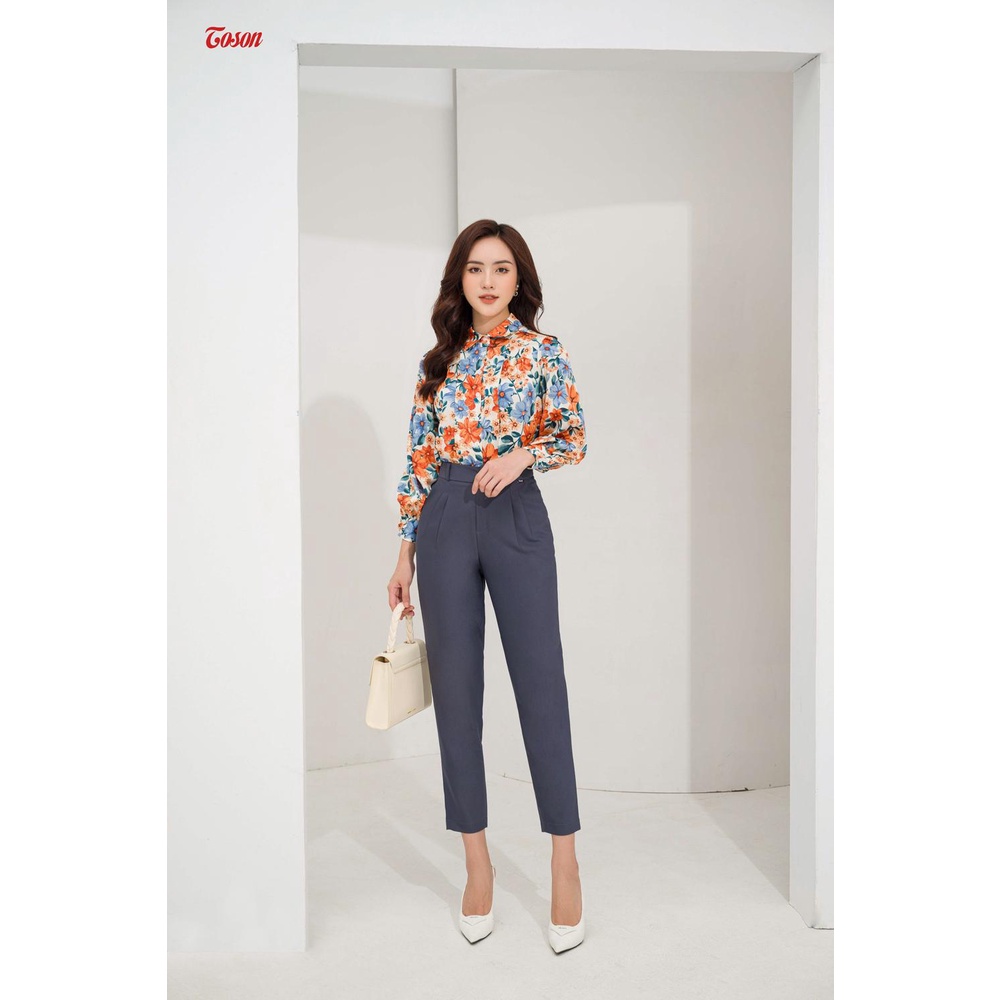 Quần baggi ghi xanh tuýp si, túi chéo 2 ly - sxtn Toson 23011G52