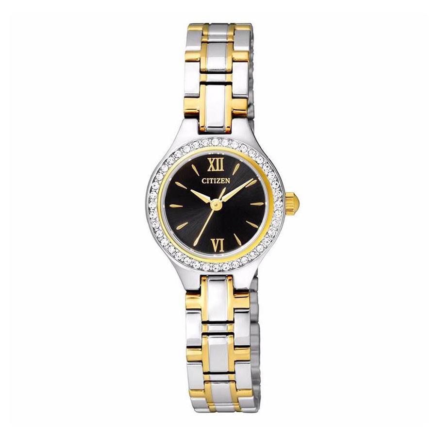 Đồng Hồ Nữ Citizen Đính Đá Swarovski Dây Thép Không Gỉ EJ6094-52E - Mặt Đen