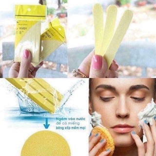 12 miếng bông nở rửa mặt