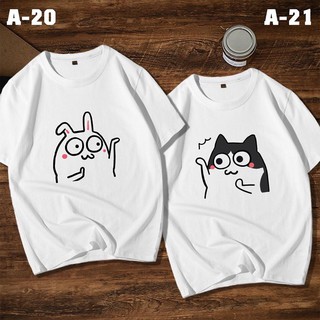 Áo đôi in hình Mèo Mập DỄ THƯƠNG, chất thun cotton co giãn 4 chiều, loại tốt, Mẫu A-20,21