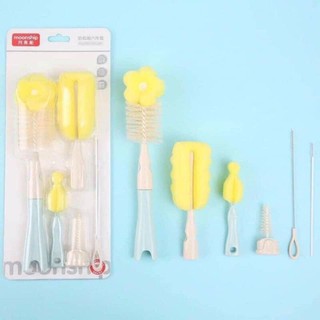 Cọ bình sữa,cọ rửa bình sữa mooship mút xốp 6 chi tiết cao cấp.