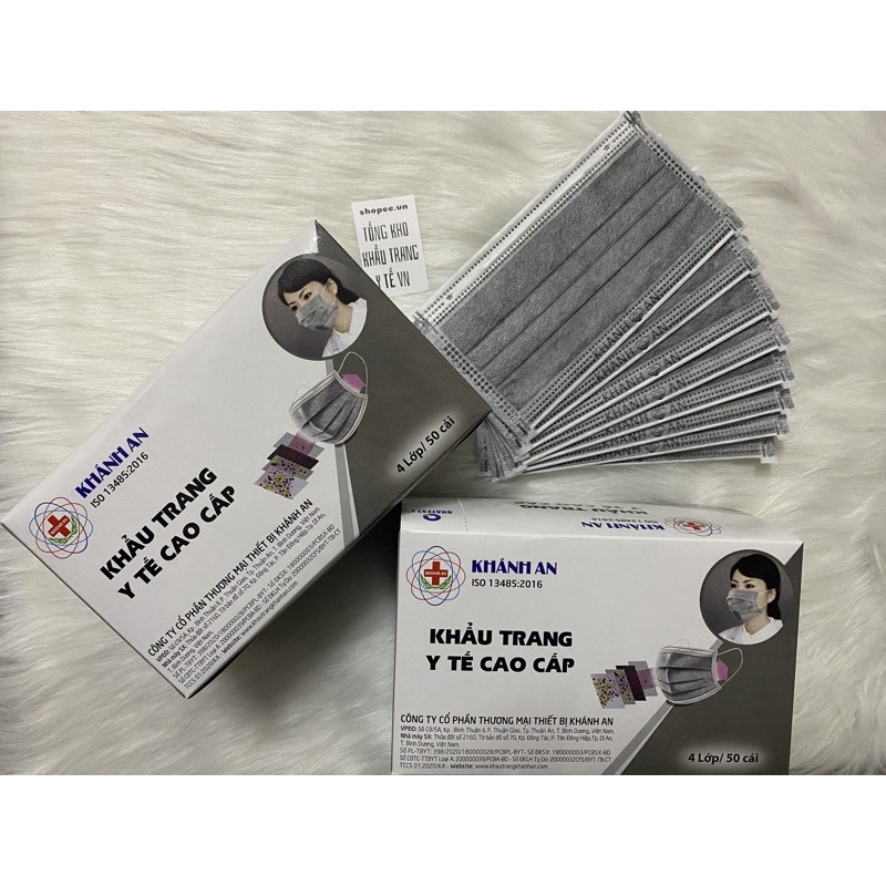 [Giá Sỉ] Hộp 50 cái khẩu trang y tế Khánh An 4 lớp - màng vi lọc kháng khuẩn | BigBuy360 - bigbuy360.vn