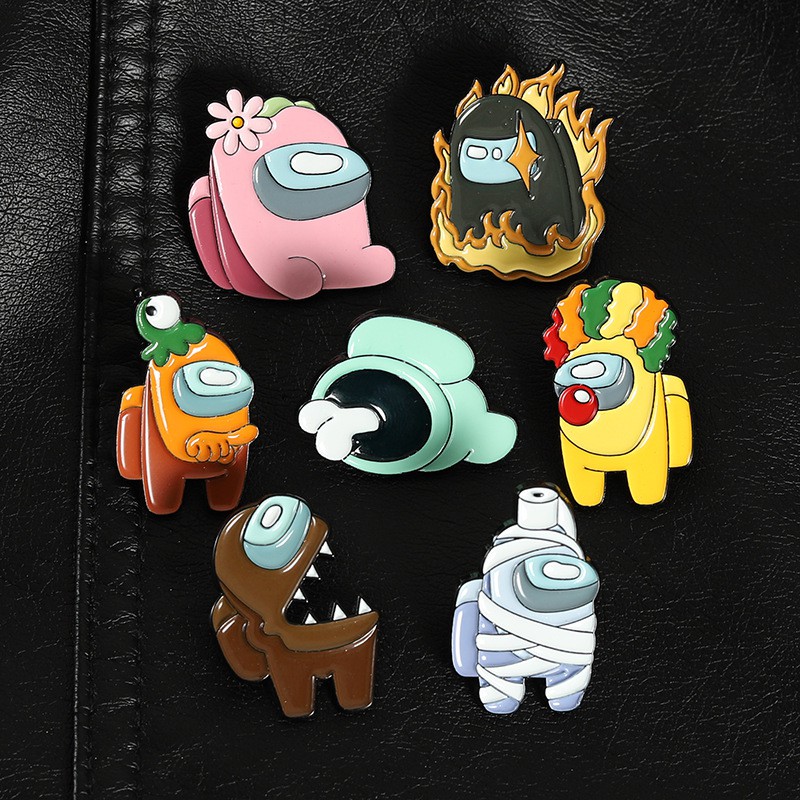 Pins cài áo - Ghim cài áo hợp kim 3D, hình ảnh hoạt hình Among Us cute, tạo nét cho trang phục, làm quà tặng ý nghĩa.