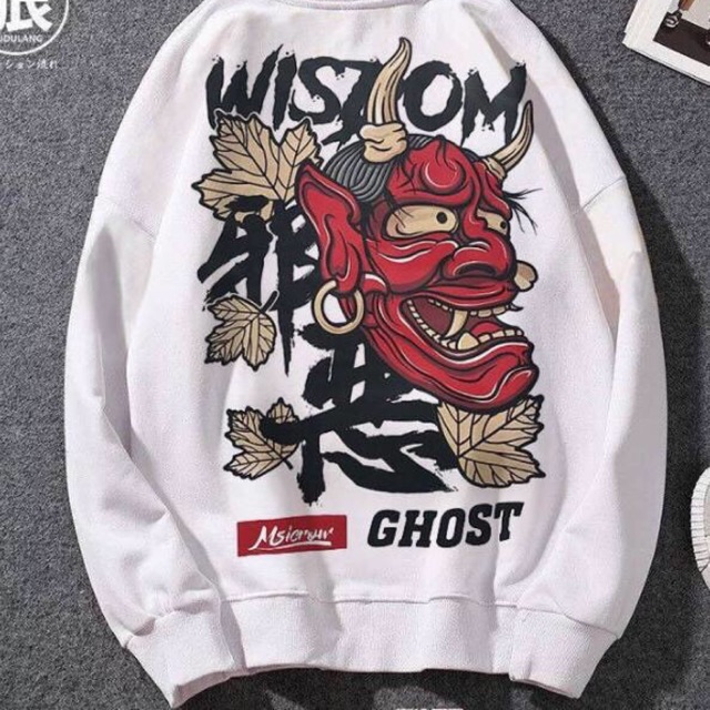 Áo sweater unisex nam nữ ghost có bigsize vải nỉ bông dày dặn