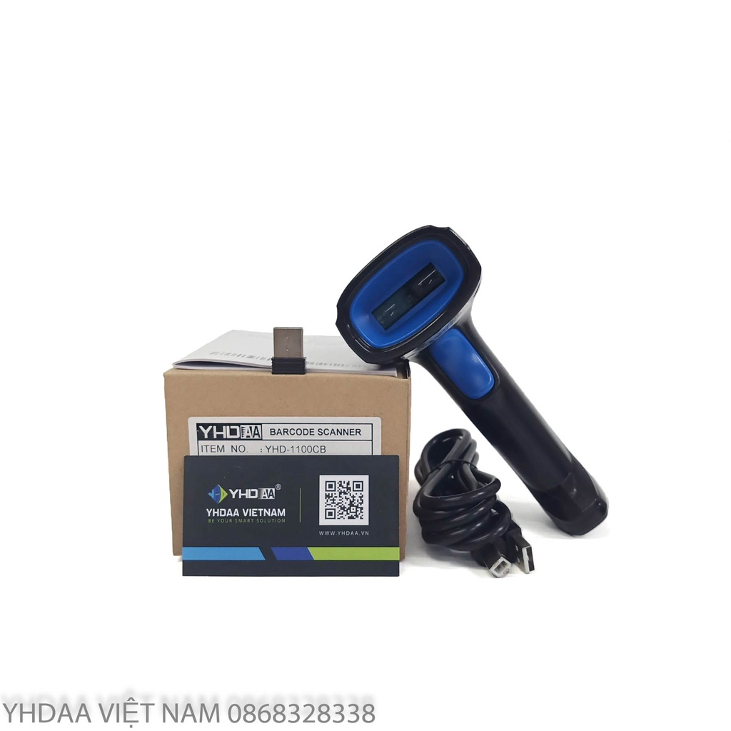 Máy bắn mã vạch không dây YHD 1100CB 1D - Máy Scan mã vạch kết nối Bluetooth/ 2.4G/ Có dây dùng trên Điện thoại, PC