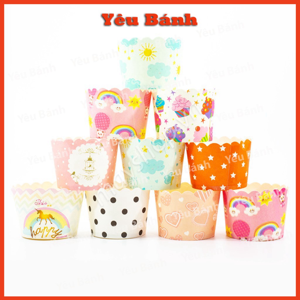 [Free Ship] Cốc cupcake giấy cứng (lốc 50 chiếc) - yeubanh.vn