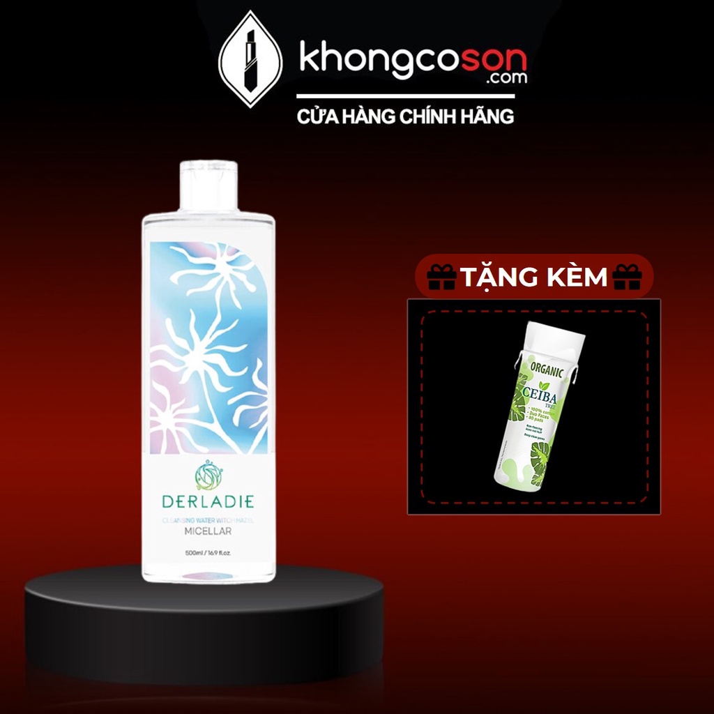 Tẩy Trang Derladie Nước Làm Sạch Sâu Cho Da Mụn Derladie Cleansing Water Witch Hazel 500ml - Khongcoson