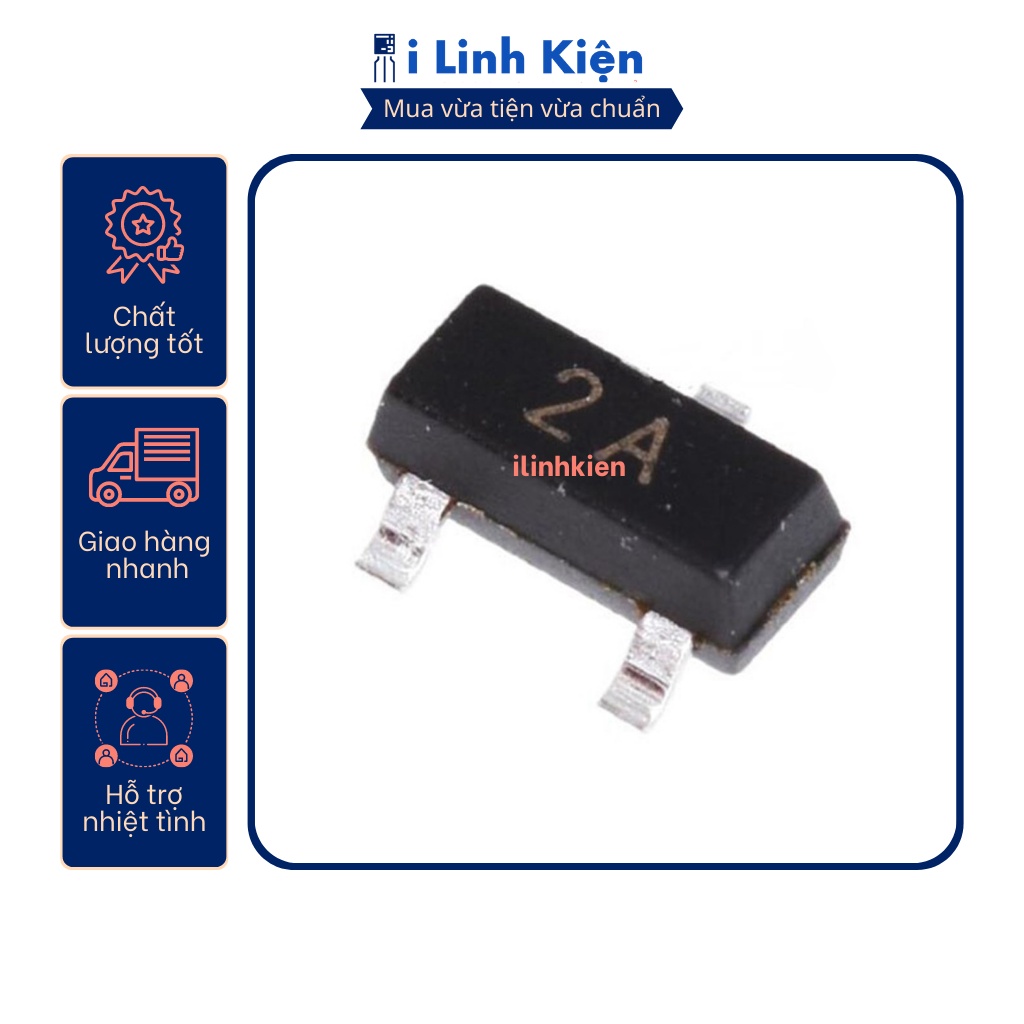 Transistor 2N3906 0.2A 40V SOT-23 túi 10 con.