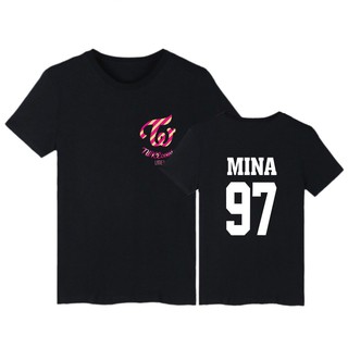 Áo Thun Tay Ngắn Màu Trắng / Đen In Hình Nhóm Nhạc Twice Kpop Cho Nam Và Nữ