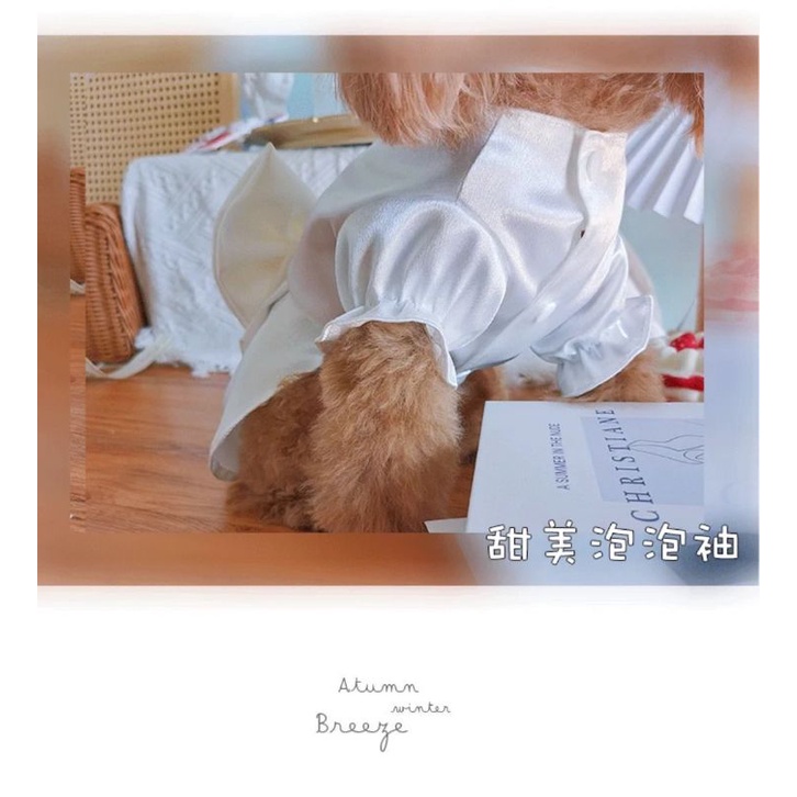 Đầm Váy Công Chúa, Váy Cưới Cho Chó Mèo Thú Cưng, Đính Nơ To Thiết Kế Cao Cấp