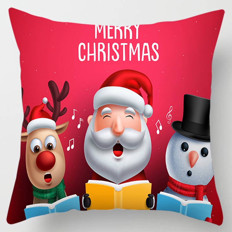 Vỏ gối dạng vuông in họa tiết phong cách Giáng sinh dùng cho trang trí nội thất | BigBuy360 - bigbuy360.vn