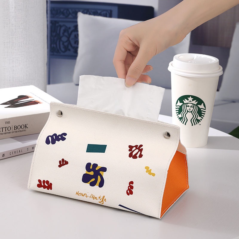 Hộp Da Đựng Khăn Giấy Phong Cách Bắc Âu Sáng Tạo Tiện Dụng Cho Gia Đình