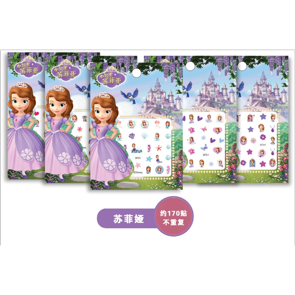 Set 5 / 170 Hình Dán Trang Trí Móng Tay Cho Bé Gái Từ 2-8 Tuổi